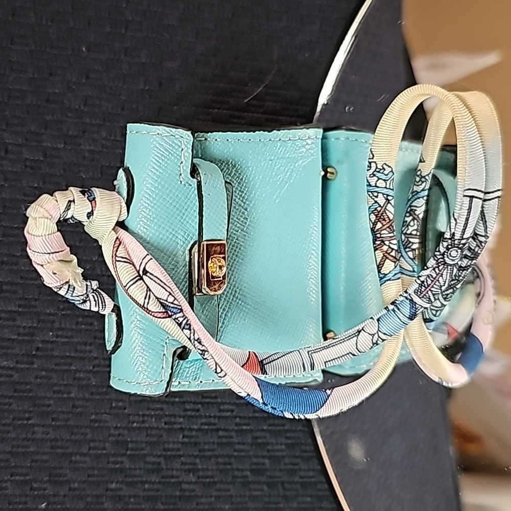 BLUE leather non brand purse accessory NWT